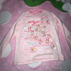 Girls Pink Cartoon Graphic Long-Sleeve Top